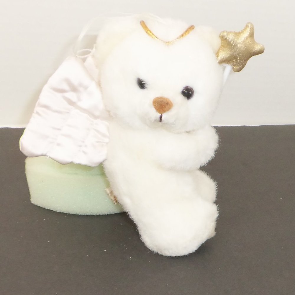 Applause White Angel Bear with Gold Star Size OS